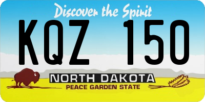 ND license plate KQZ150