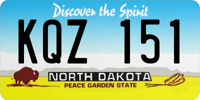ND license plate KQZ151