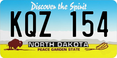 ND license plate KQZ154