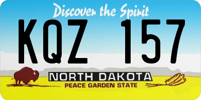 ND license plate KQZ157