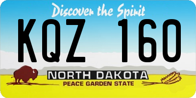 ND license plate KQZ160