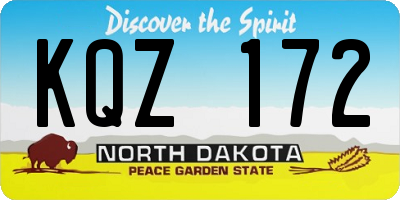 ND license plate KQZ172