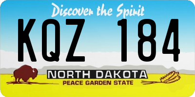 ND license plate KQZ184