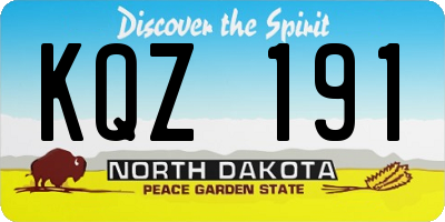 ND license plate KQZ191