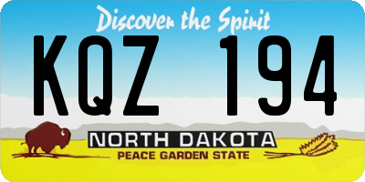 ND license plate KQZ194