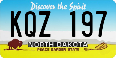 ND license plate KQZ197