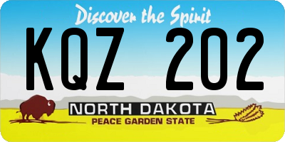 ND license plate KQZ202