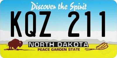 ND license plate KQZ211