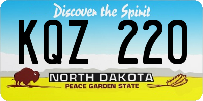 ND license plate KQZ220