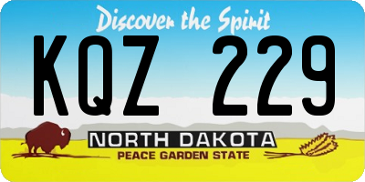 ND license plate KQZ229