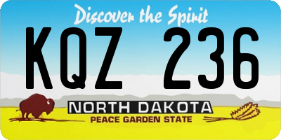 ND license plate KQZ236