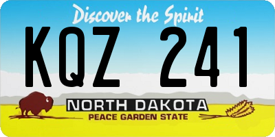 ND license plate KQZ241