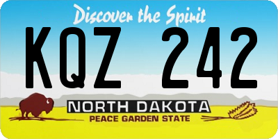 ND license plate KQZ242