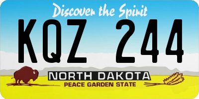 ND license plate KQZ244
