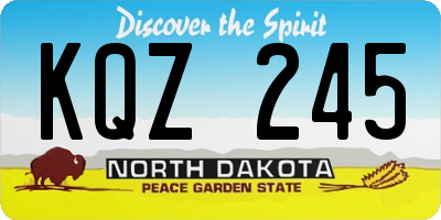 ND license plate KQZ245
