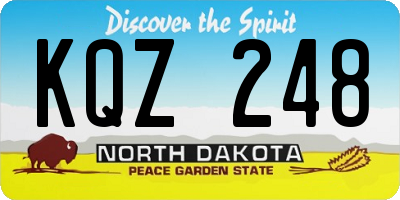 ND license plate KQZ248