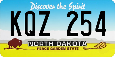 ND license plate KQZ254