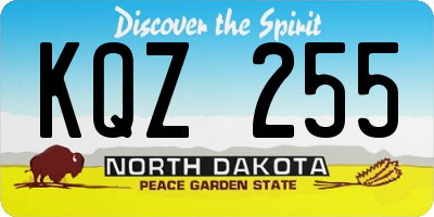 ND license plate KQZ255