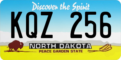 ND license plate KQZ256