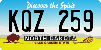ND license plate KQZ259