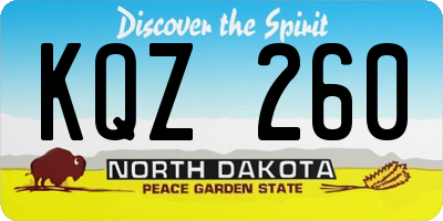 ND license plate KQZ260