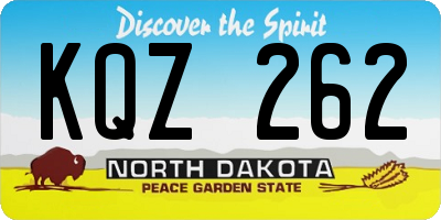 ND license plate KQZ262