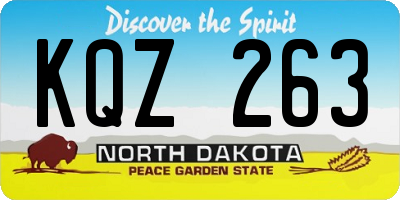 ND license plate KQZ263