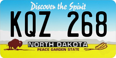 ND license plate KQZ268