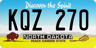 ND license plate KQZ270