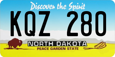 ND license plate KQZ280