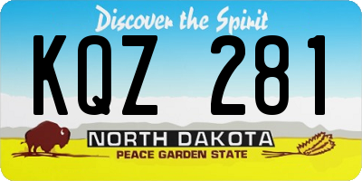 ND license plate KQZ281