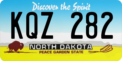 ND license plate KQZ282