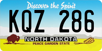 ND license plate KQZ286