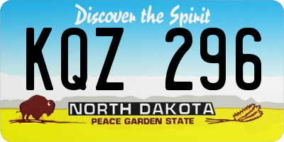 ND license plate KQZ296
