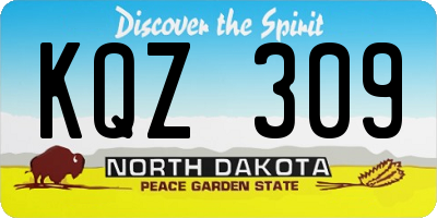 ND license plate KQZ309