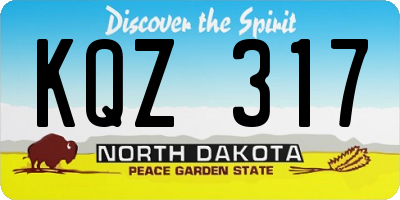 ND license plate KQZ317