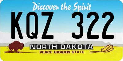 ND license plate KQZ322