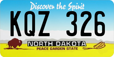 ND license plate KQZ326