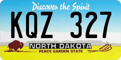 ND license plate KQZ327