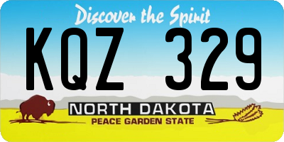 ND license plate KQZ329