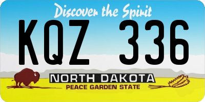 ND license plate KQZ336