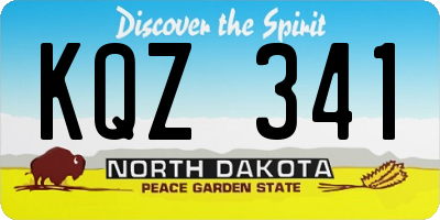 ND license plate KQZ341