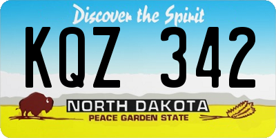 ND license plate KQZ342