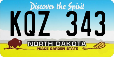 ND license plate KQZ343