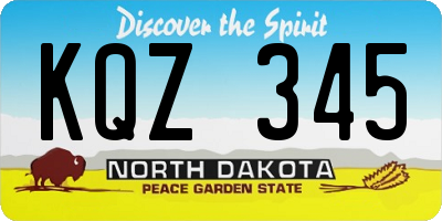ND license plate KQZ345