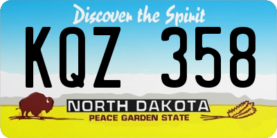 ND license plate KQZ358