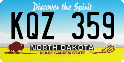 ND license plate KQZ359