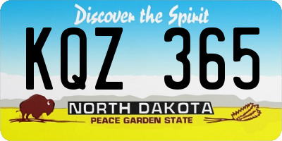 ND license plate KQZ365