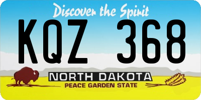 ND license plate KQZ368