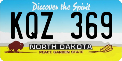 ND license plate KQZ369